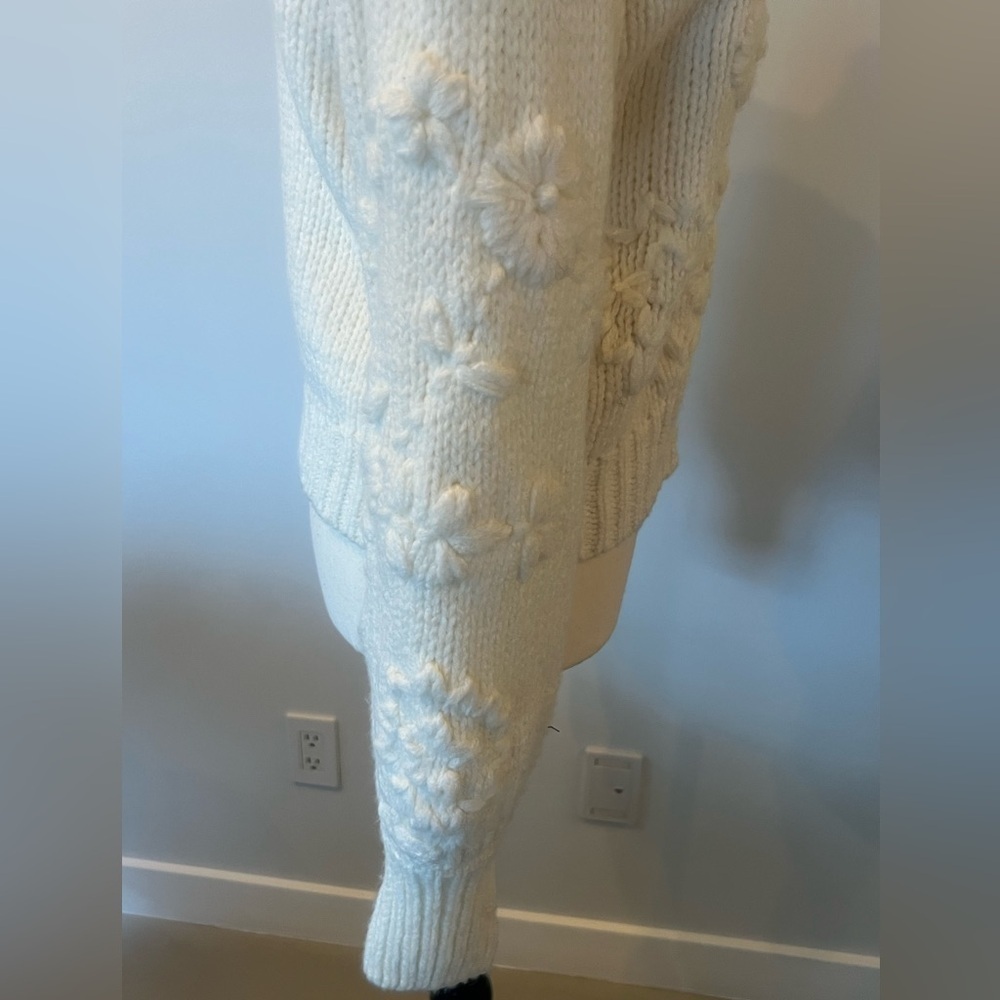 Zara Floral Embroidered Floral Embroidered Knit Sweater - Picture 6 of 14